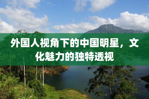外国人视角下的中国明星，文化魅力的独特透视