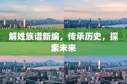 解姓族谱新编，传承历史，探索未来