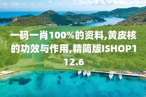 一码一肖100%的资料,黄皮核的功效与作用,精简版ISHOP112.6