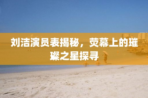 刘洁演员表揭秘，荧幕上的璀璨之星探寻