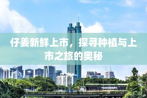 仔姜新鲜上市，探寻种植与上市之旅的奥秘