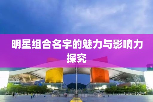 明星组合名字的魅力与影响力探究