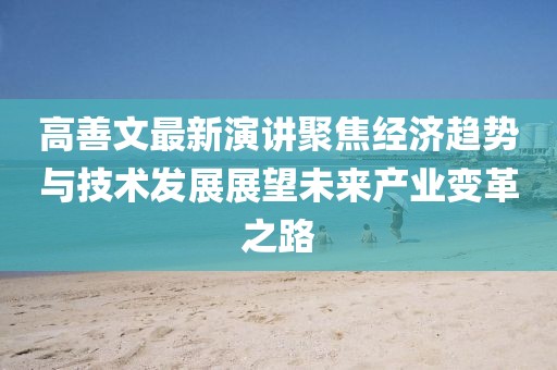 高善文最新演讲聚焦经济趋势与技术发展展望未来产业变革之路