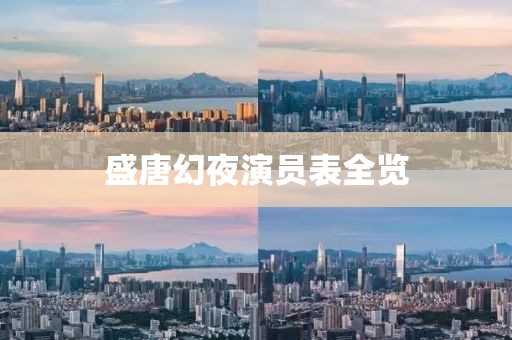 盛唐幻夜演员表全览