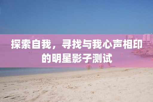 探索自我，寻找与我心声相印的明星影子测试