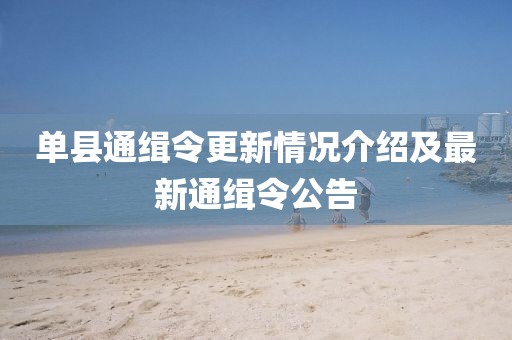 单县通缉令更新情况介绍及最新通缉令公告