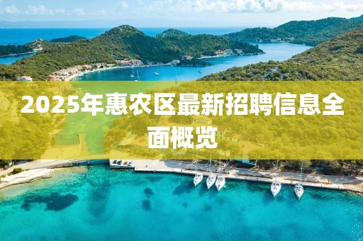 2025年惠农区最新招聘信息全面概览
