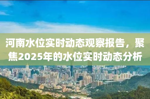 河南水位实时动态观察报告，聚焦2025年的水位实时动态分析