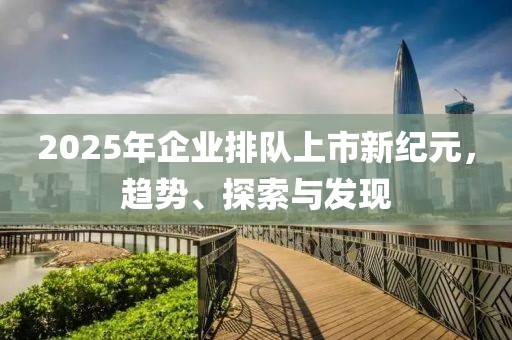 2025年企业排队上市新纪元，趋势、探索与发现