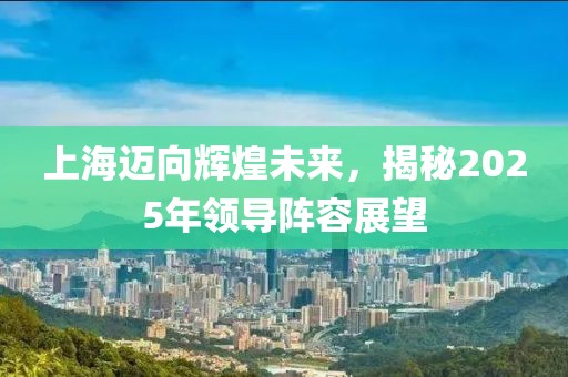 上海迈向辉煌未来，揭秘2025年领导阵容展望