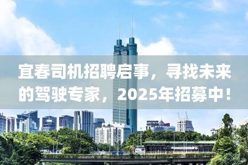 宜春司机招聘启事，寻找未来的驾驶专家，2025年招募中！