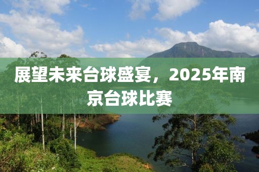 展望未来台球盛宴，2025年南京台球比赛