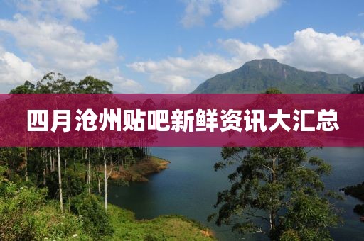 四月沧州贴吧新鲜资讯大汇总
