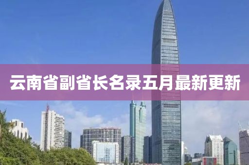 云南省副省长名录五月最新更新