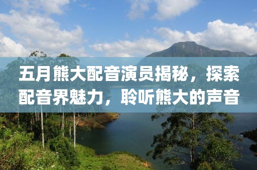 五月熊大配音演员揭秘，探索配音界魅力，聆听熊大的声音