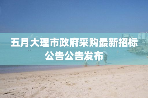 五月大理市政府采购最新招标公告公告发布