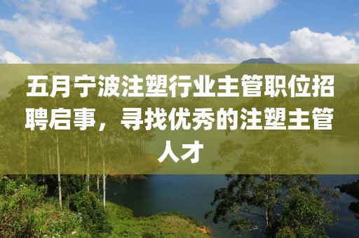 五月宁波注塑行业主管职位招聘启事，寻找优秀的注塑主管人才