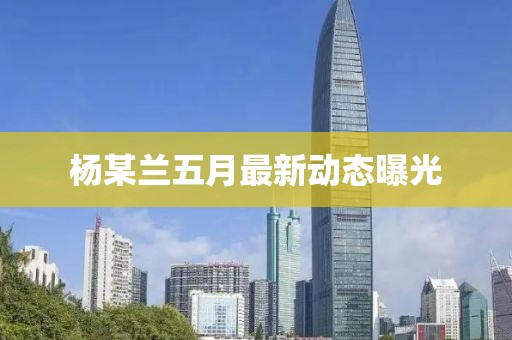 杨某兰五月最新动态曝光