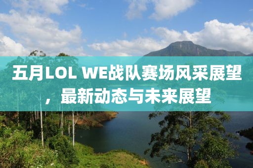 五月LOL WE战队赛场风采展望，最新动态与未来展望