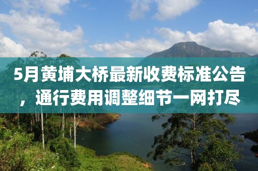 5月黄埔大桥最新收费标准公告，通行费用调整细节一网打尽