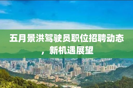 五月景洪驾驶员职位招聘动态，新机遇展望