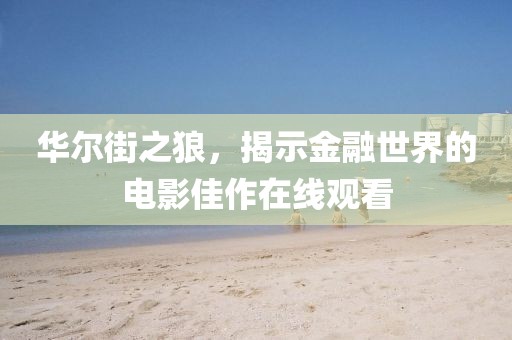 华尔街之狼，揭示金融世界的电影佳作在线观看