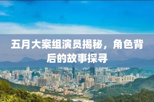 五月大案组演员揭秘，角色背后的故事探寻
