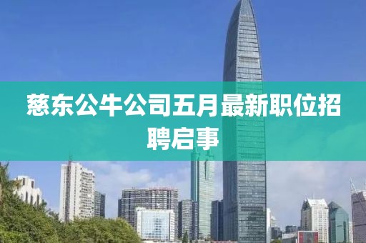 慈东公牛公司五月最新职位招聘启事