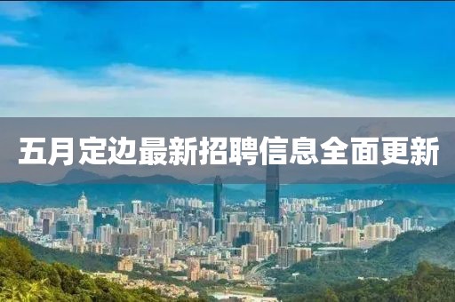 五月定边最新招聘信息全面更新
