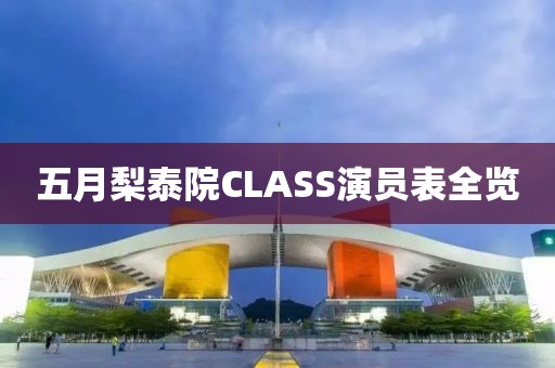 五月梨泰院CLASS演员表全览