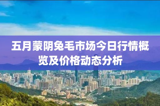 五月蒙阴兔毛市场今日行情概览及价格动态分析