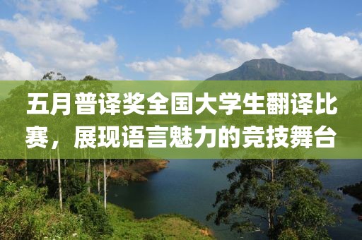 五月普译奖全国大学生翻译比赛，展现语言魅力的竞技舞台