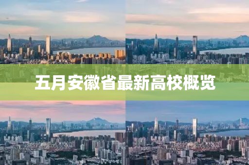 五月安徽省最新高校概览