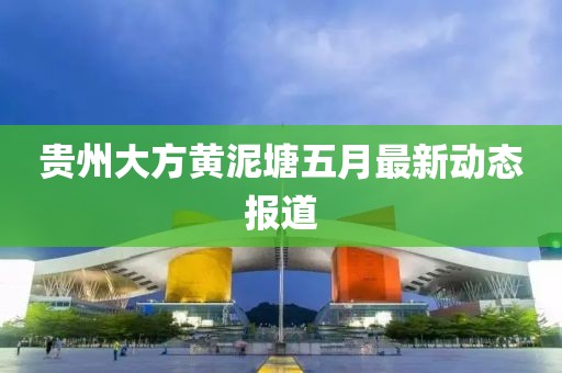 贵州大方黄泥塘五月最新动态报道