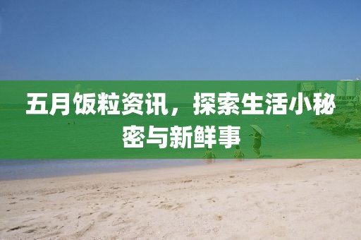 五月饭粒资讯，探索生活小秘密与新鲜事