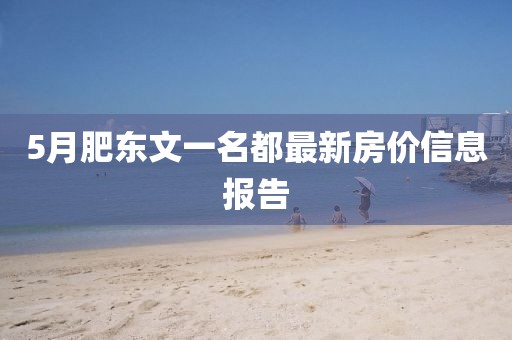 5月肥东文一名都最新房价信息报告