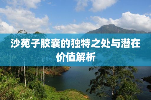沙苑子胶囊的独特之处与潜在价值解析