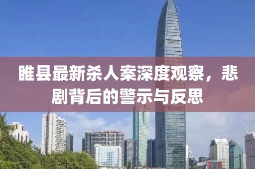睢县最新杀人案深度观察，悲剧背后的警示与反思