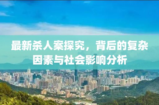 最新杀人案探究，背后的复杂因素与社会影响分析