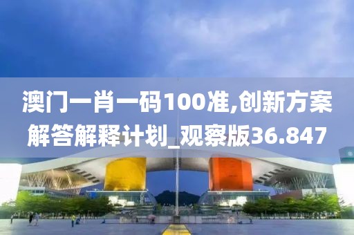 澳门一肖一码100准,创新方案解答解释计划_观察版36.847
