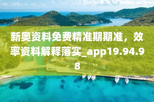 新奥资料免费精准期期准，效率资料解释落实_app19.94.98