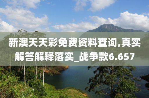 新澳天天彩免费资料查询,真实解答解释落实_战争款6.657