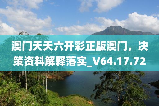 澳门天天六开彩正版澳门，决策资料解释落实_V64.17.72