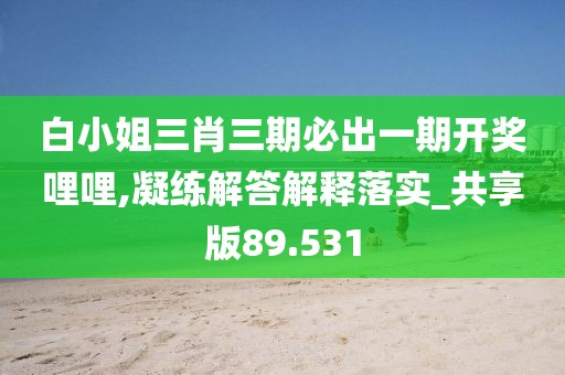 白小姐三肖三期必出一期开奖哩哩,凝练解答解释落实_共享版89.531